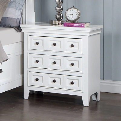 Simplie Fun Transitional Style White Color Solid Wood 1pc Nightstand Only In Multi