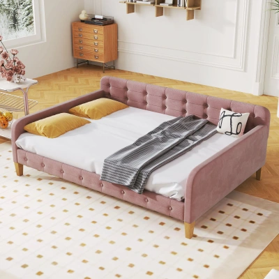 Simplie Fun Full Size Upholstered Daybed In Pink