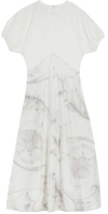 Ted Baker Womens Ivory Magylee Floral-print Stretch-woven Midi Dress In Multi