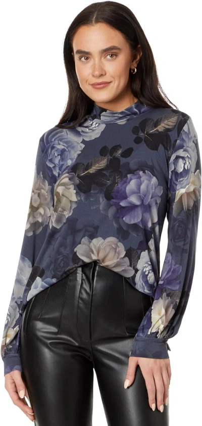 Johnny Was Women's The Janie Favorite Peony Puff Sleeve Mock Neck Top In Multi