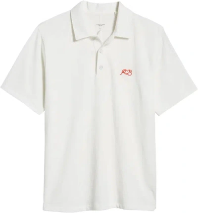 RAG & BONE RAG & BONE LOVE RB CLASSIC FLAME POLO WHITE