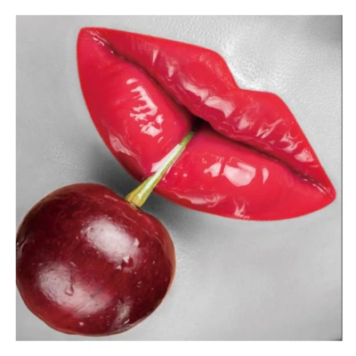 Simplie Fun Cherry Lips Acrylic Wall Art (40"h X 40"w) In Red