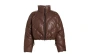 A.l.c Morrison Faux Leather Exaggerated Puffer Jacket In Brown