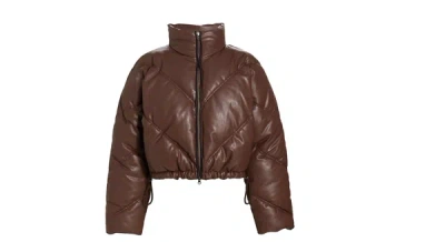 A.L.C A. L.C. WOMEN'S MORRISON BROWN PUFFER COAT JACKET