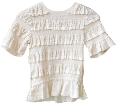 Sea Mable Ruffled Blouse In White