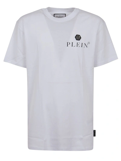 Philipp Plein T-shirt Round Neck Ss Hexagon In White