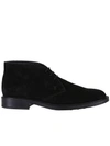 Tod's Lace-up Suede Chukka Boots With Rubber Bottom In Black