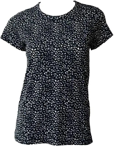 Rag & Bone Leopard-print Short-sleeved T-shirt In Black