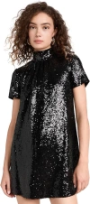 Staud Ilana Sequinned Mini Dress In Black