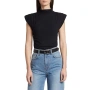 Veronica Beard Lossa Mock Neck Top In Black