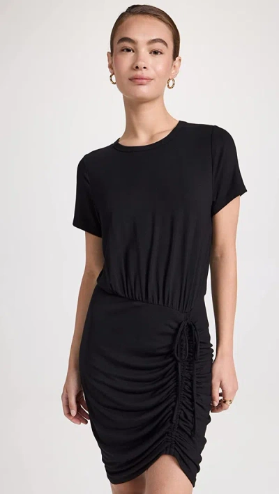 Veronica Beard Hannock Ruched Jersey Minidress In Black