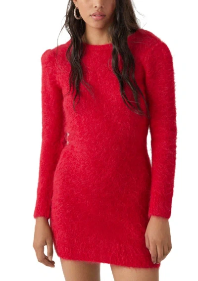 BA&SH BA & SH WOMEN'S RED TUNISIA ALPACA SWEATER MINI DRESS