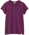 RAG & BONE WOMEN'S DARK PURPLE SHORT SLEEVE CREW NECK SLUB T-SHIRT