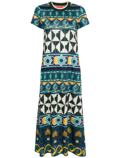 La Doublej Geometric-pattern Cotton Dress In Multicolour