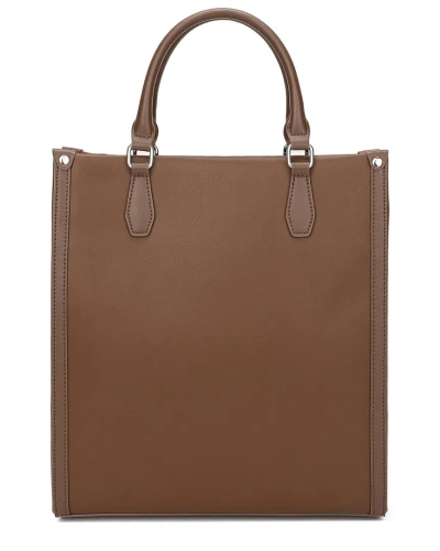 Tiffany & Fred Paris Two Handle Leather Tote In Brown