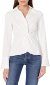 Cinq À Sept Mckenna Long-sleeve Collared Top In White