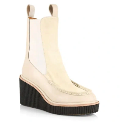 Rag & Bone Women's Sloane Suede & Leather Chelsea Boots Beige Paloma Wedge