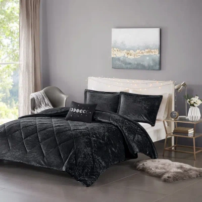 Simplie Fun Felicia Velvet Comforter Set In Neutral