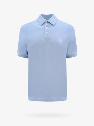 Brunello Cucinelli Polo Shirt  Men Color Gnawed Blue