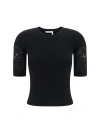 Chloé Embroidered Ribbed Top In Black