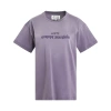 Maison Margiela Purple T-shirt With Logo Embroidery In Cotton Woman