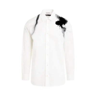 Alexander Mcqueen Graphic Printed Buttoned Shirt In White