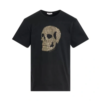 Alexander Mcqueen Embossed Skull T-shirt In Black