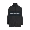 Balenciaga Oversized Logo-print Colour-block Shell Jacket