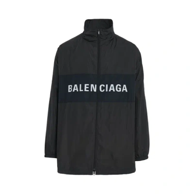 Balenciaga Technical Logo Zip-up Jacket In Black