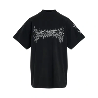 Balenciaga Darkwave Vintage Logo T-shirt In Black