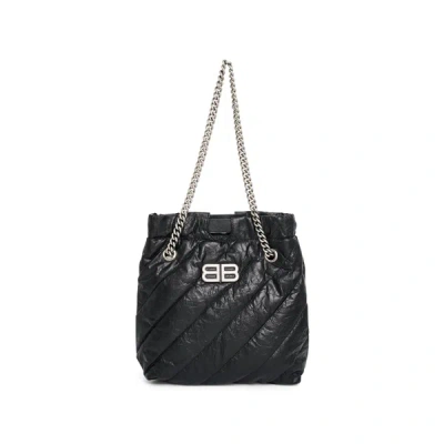 Balenciaga Crush Small Tote Bag In Black