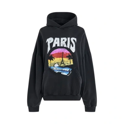 BALENCIAGA WOMEN'S HANDWRITTEN LOGO ROUND HOODIE