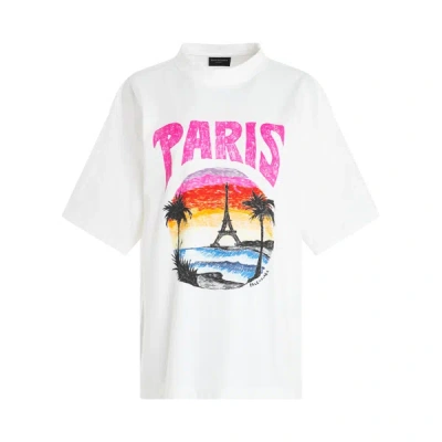 Balenciaga Paris Tropical T-shirt Medium Fit In White