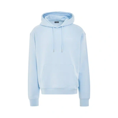 Jacquemus Brode Embroidered Logo Hoodie In Blue