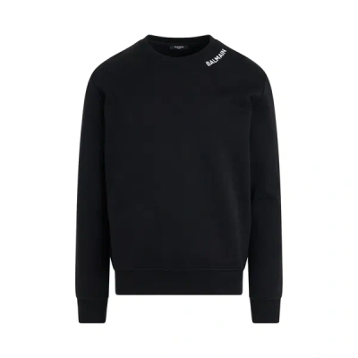 Balmain Stitch Collar Sweatshirt In Black