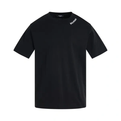 Balmain Stitch Collar T-shirt In Black