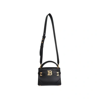 Balmain B-buzz 22 Calf Leather Crossbody Bag In Black