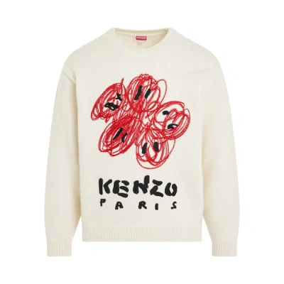 Kenzo Off-white  Paris Drawn Sweater In Off White