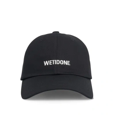 We11 Done Logo Cotton Baseball Cap In Black