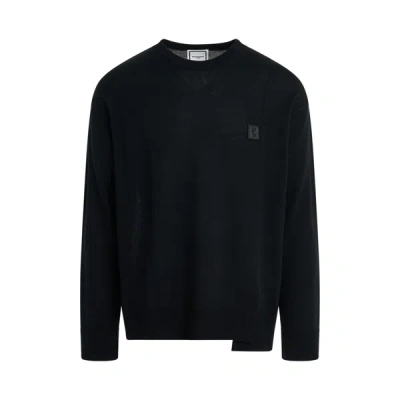 Wooyoungmi Black Asymmetric Hem Sweater In 501b Black