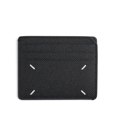 Maison Margiela Four Stitches Leather Card Holder In Black
