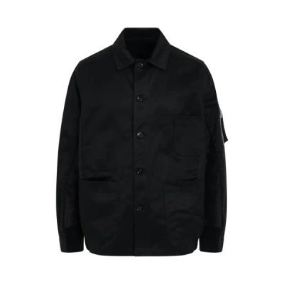 Sacai Cotton Chino X Nylon Twill Jacket In Black