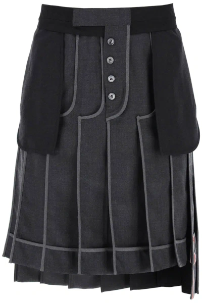 THOM BROWNE THOM BROWNE INSIDE-OUT PLEATED SKIRT MEN
