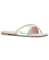 Fashion To Figure Sylvie Rhinestone Slide Sandal In Silver Multi