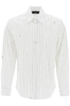 Amiri Striped Long-sleeved Concealed Button Shirt In Multicolor