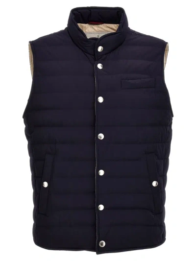 Brunello Cucinelli Outwear Waistcoats In Blue