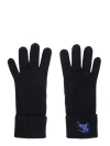 Burberry Ekd-embroidered Knitted Gloves In Black