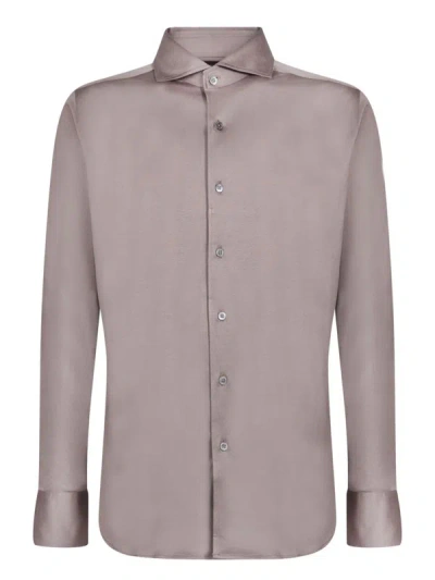 Canali Cotton Mastic Shirt In Grey