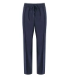 Cruna Midnight Blue Virgin Wool Trousers With Flap Pockets In Blue