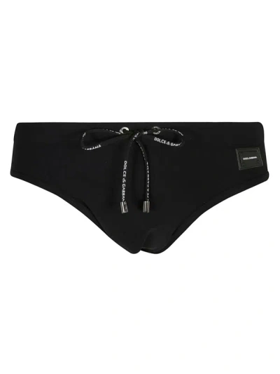 Dolce & Gabbana Logo Swim Briefs In Black